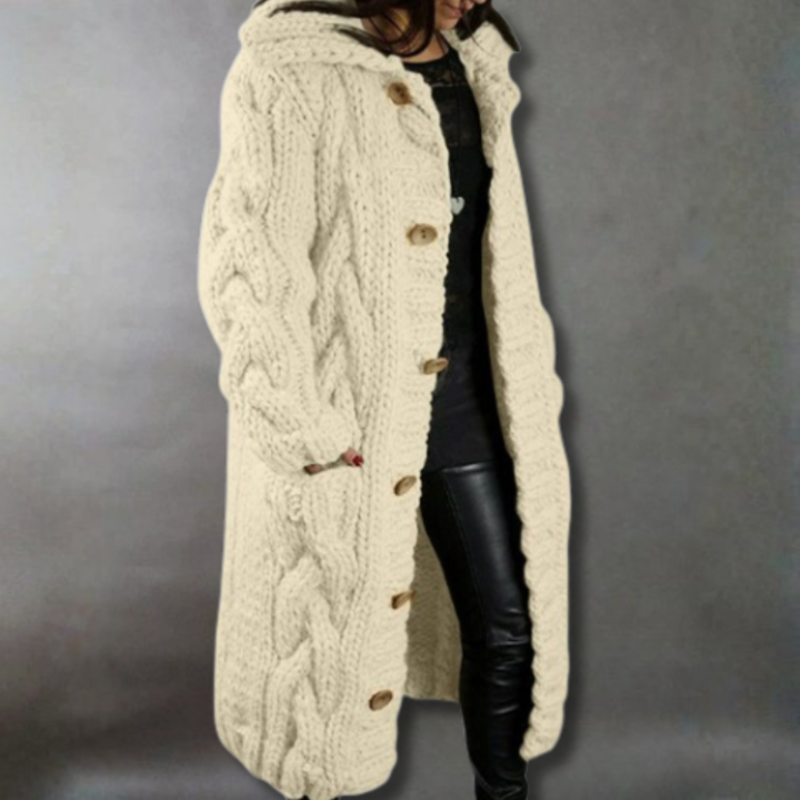 Carine - Elegante, lange Strickjacke