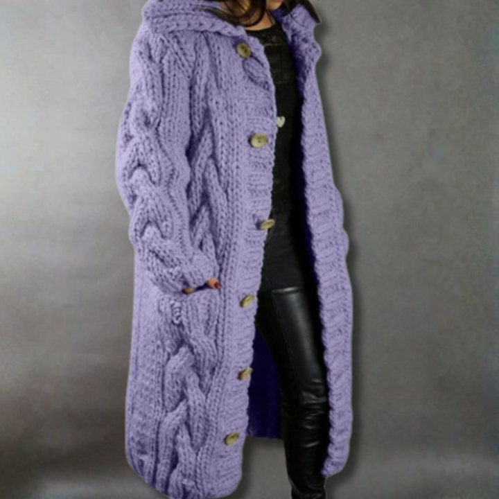 Carine - Elegante, lange Strickjacke