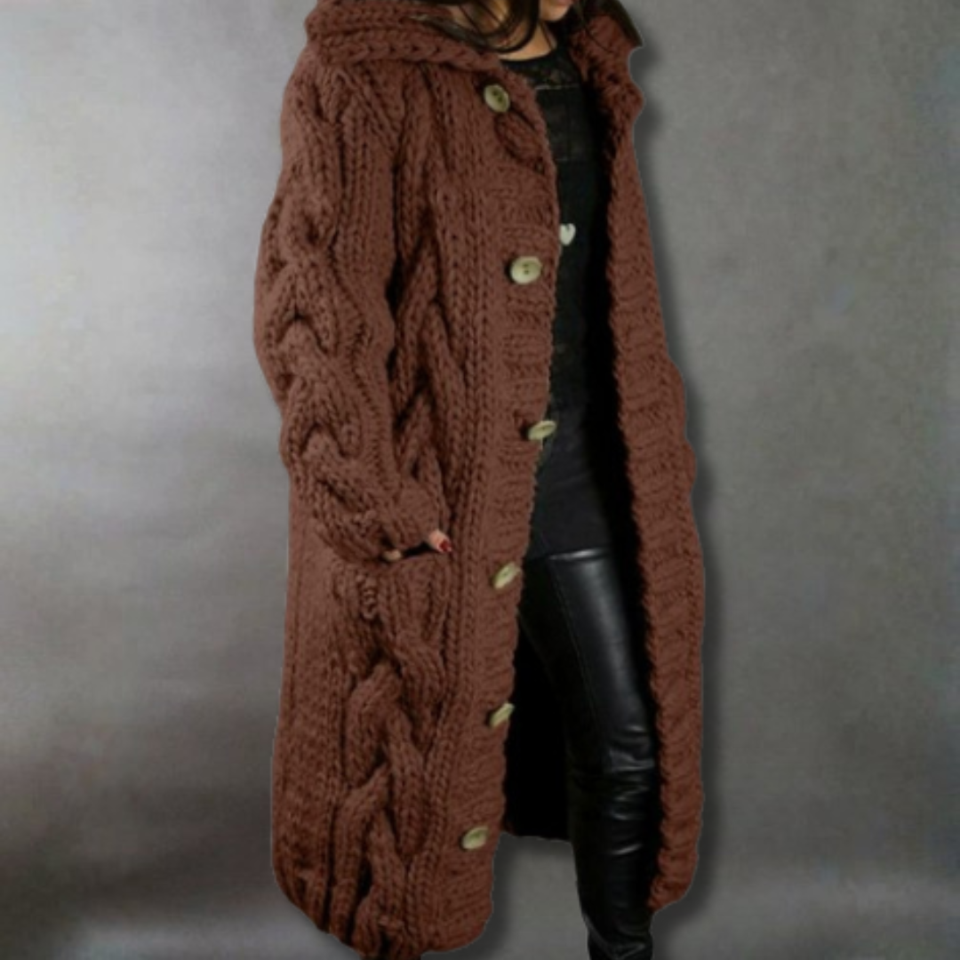 Carine - Elegante, lange Strickjacke