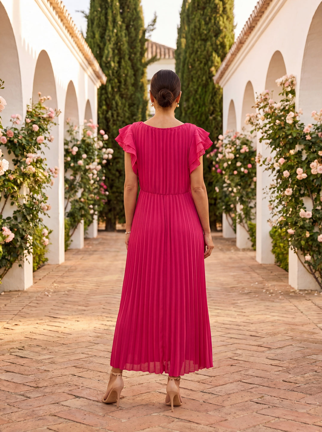Nellie – Elegantes, fließendes Midi-Kleid