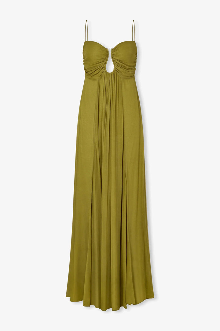 Saddie – Fließendes Maxikleid mit Schlüsselloch-Ausschnitt