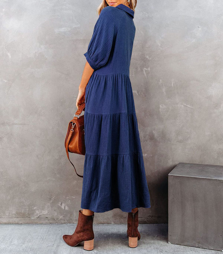 Lena - Luxuriöses Hemdblusenkleid mit Rüschen