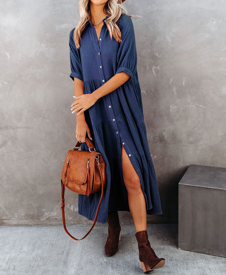 Lena - Luxuriöses Hemdblusenkleid mit Rüschen