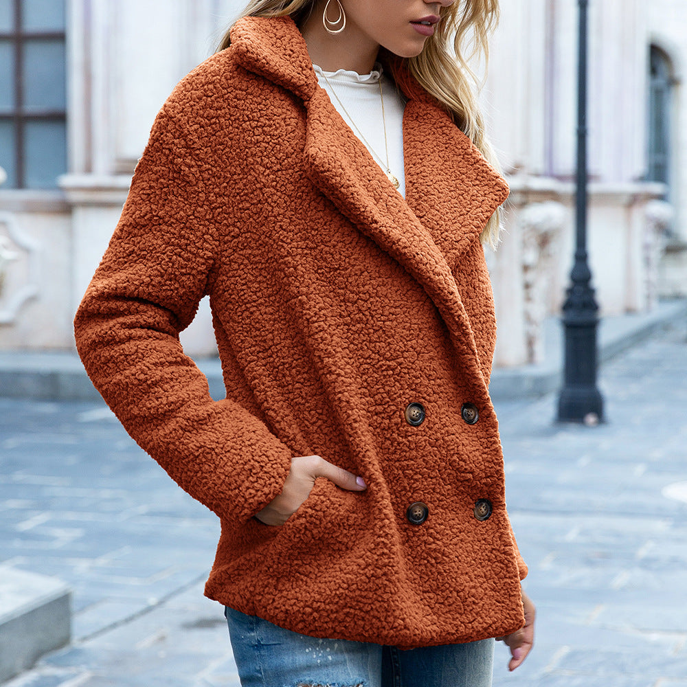 Joelin | Elegante Teddy-Fellimitat-Jacke