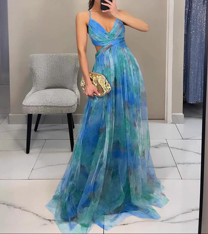 Merida – Maxikleid aus geblümtetem Chiffon