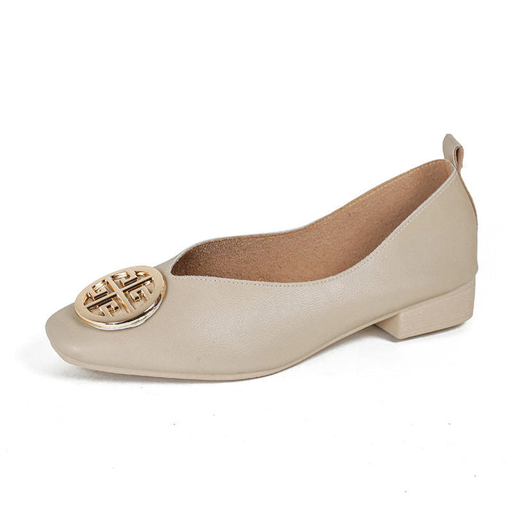 Elena - Ballerinas aus Leder mit eckiger Kappe
