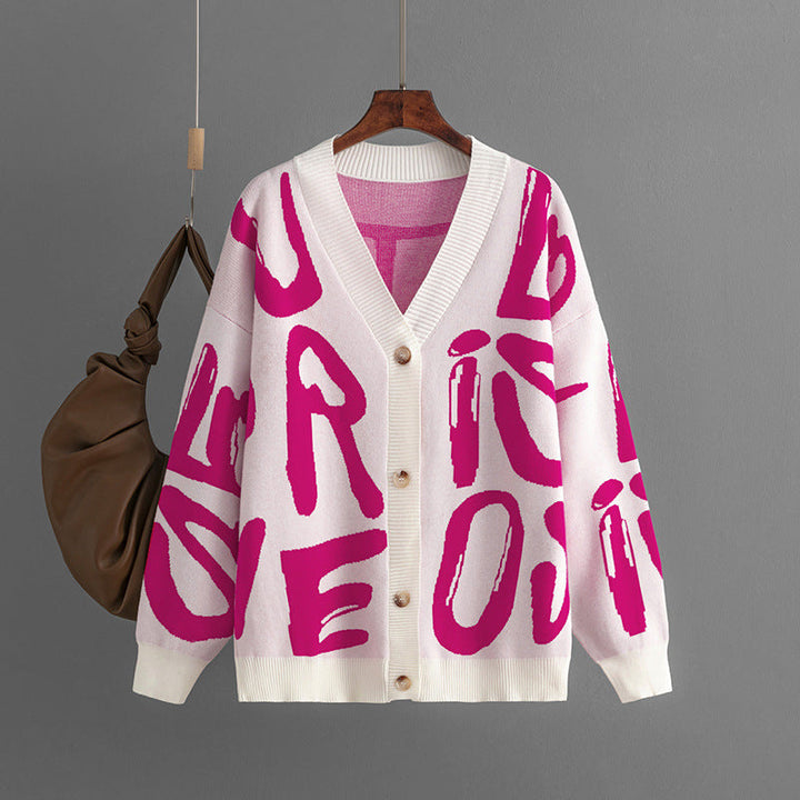 Kesha | Strickjacke mit Buchstaben-Jacquard