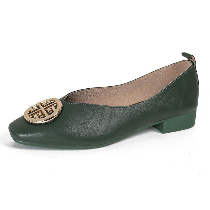 Elena - Ballerinas aus Leder mit eckiger Kappe