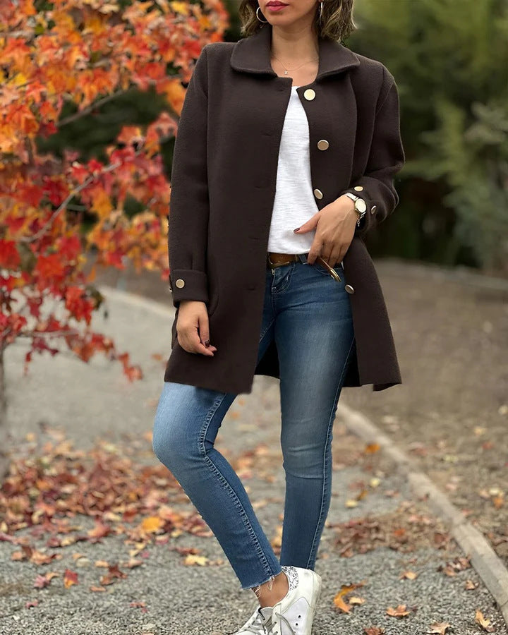Mariah – Klassischer Oversized-Mantel mit Knopfleiste