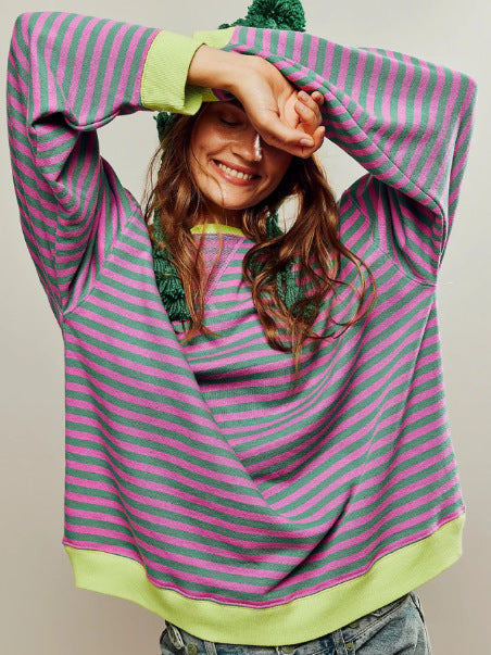 Abby | Gestreifter Oversized-Pullover