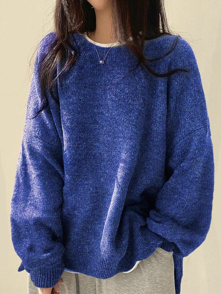Laurette - Pullover mit überschnittenen Schultern und geschlitztem Saum
