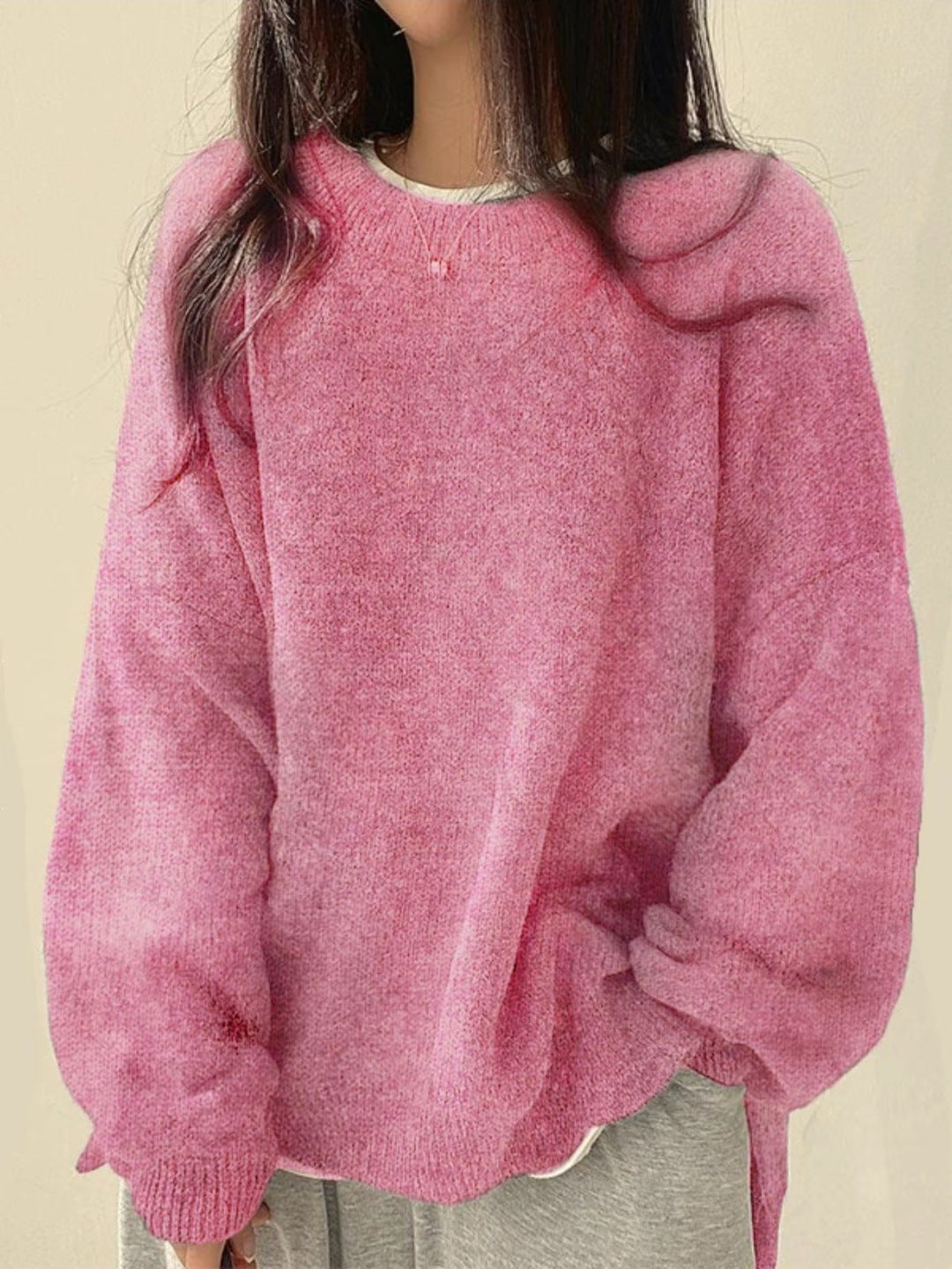 Laurette - Pullover mit überschnittenen Schultern und geschlitztem Saum