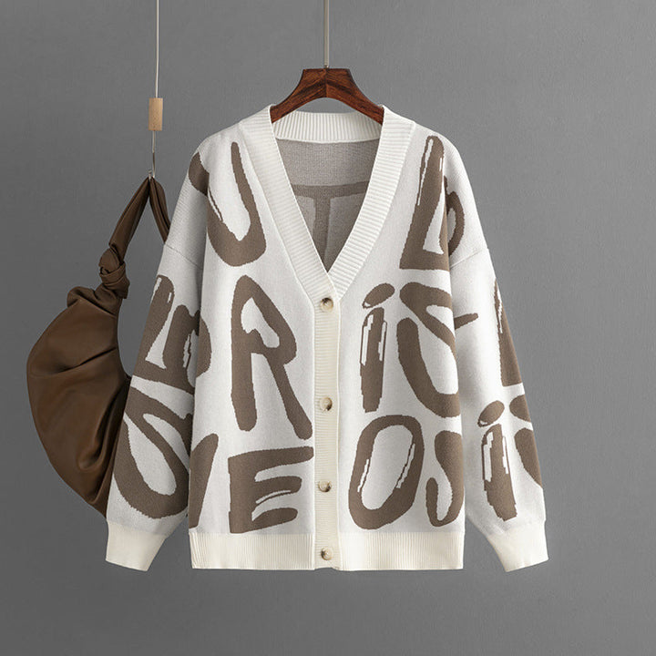 Kesha | Strickjacke mit Buchstaben-Jacquard