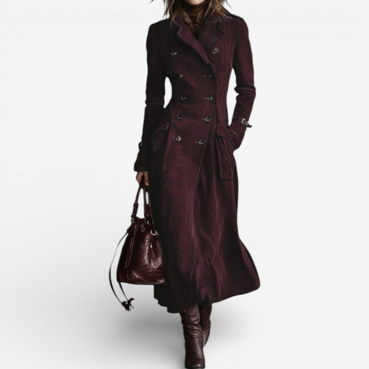 Amarah – Langer Wildleder-Trenchcoat