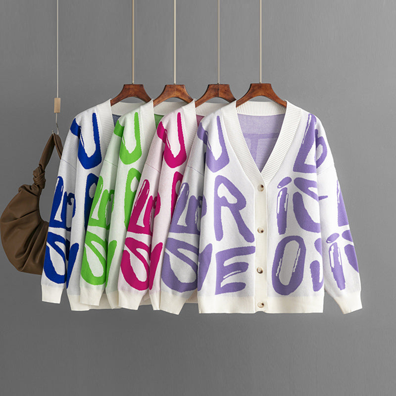 Kesha | Strickjacke mit Buchstaben-Jacquard