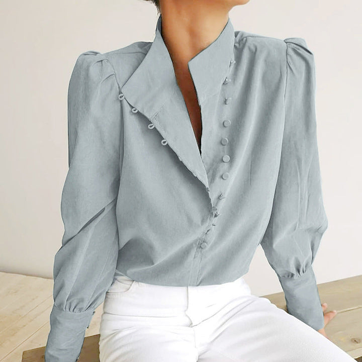 Charm – Elegante Bluse mit Knopfleiste und langen Ärmeln