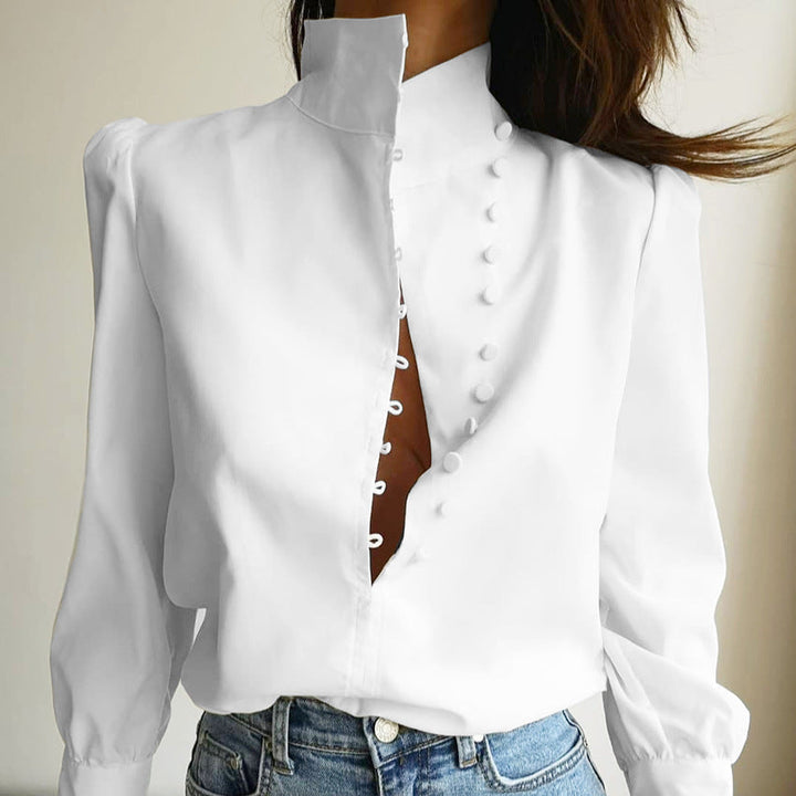 Charm – Elegante Bluse mit Knopfleiste und langen Ärmeln