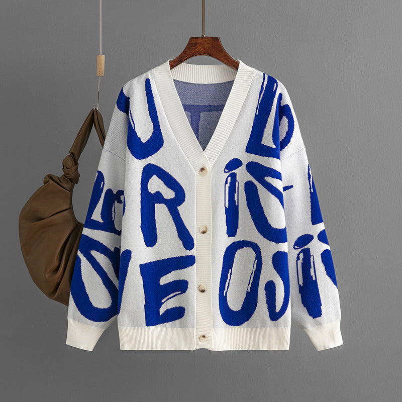Kesha | Strickjacke mit Buchstaben-Jacquard