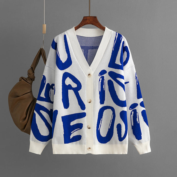 Kesha | Strickjacke mit Buchstaben-Jacquard
