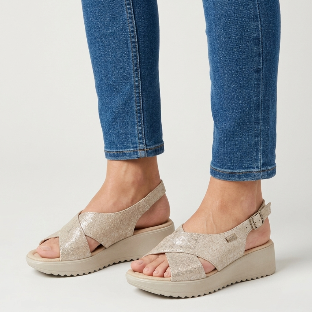 Jasmin - Gepolsterte Plateau-Sandalen