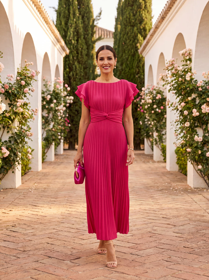 Nellie – Elegantes, fließendes Midi-Kleid