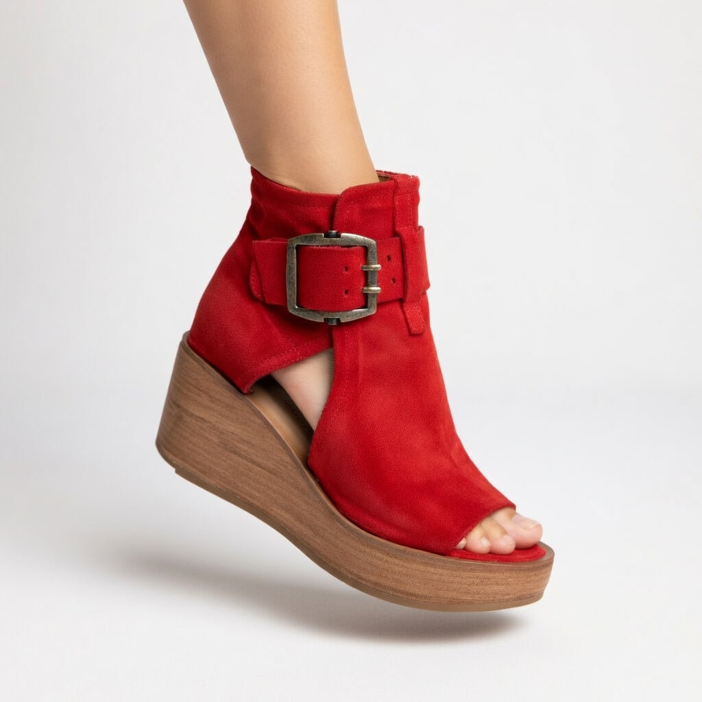 Madonna – Moderne Open-Wedge-Stiefeletten