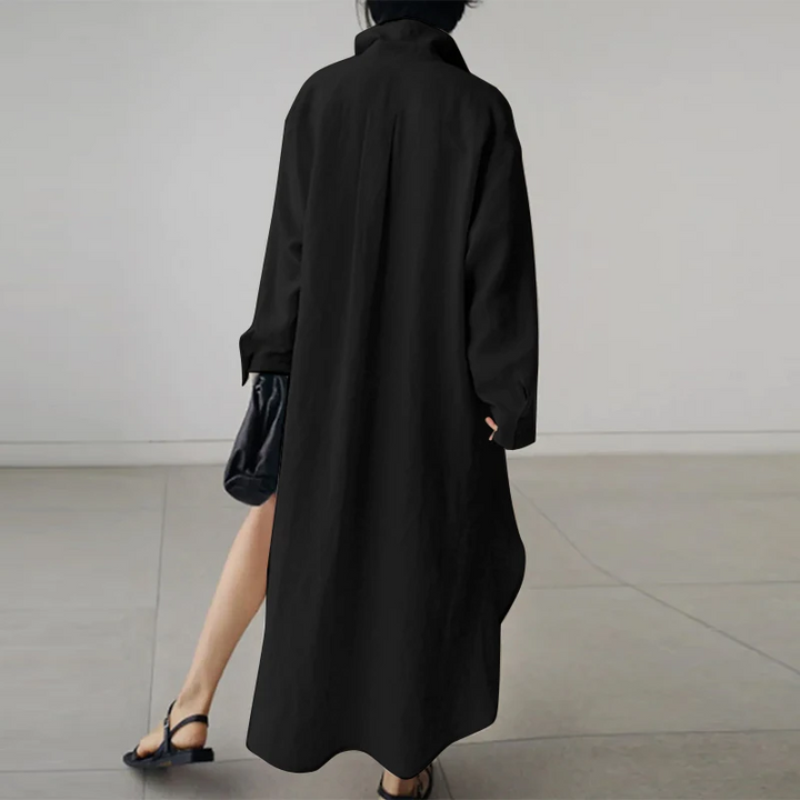Lena – Lässiges Oversized-Hemdblusenkleid