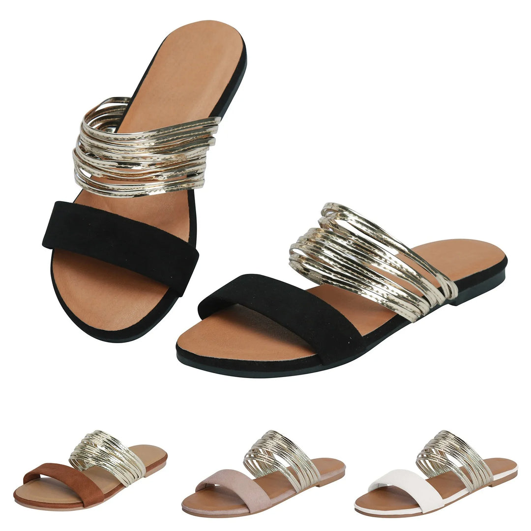 Maribel - Wüstensandalen mit goldenen Akzenten