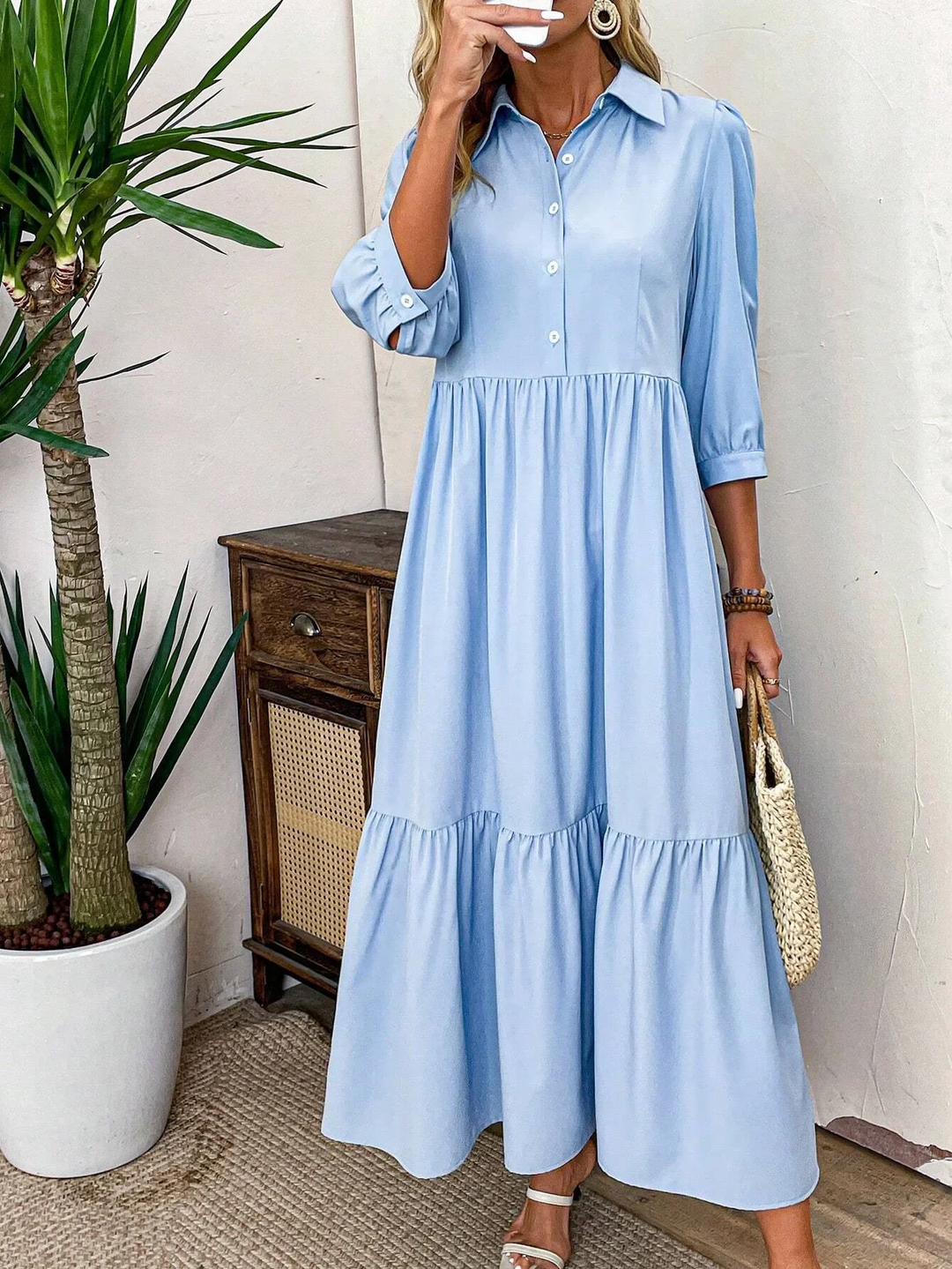 Lena - Fließendes Hemdblusenkleid