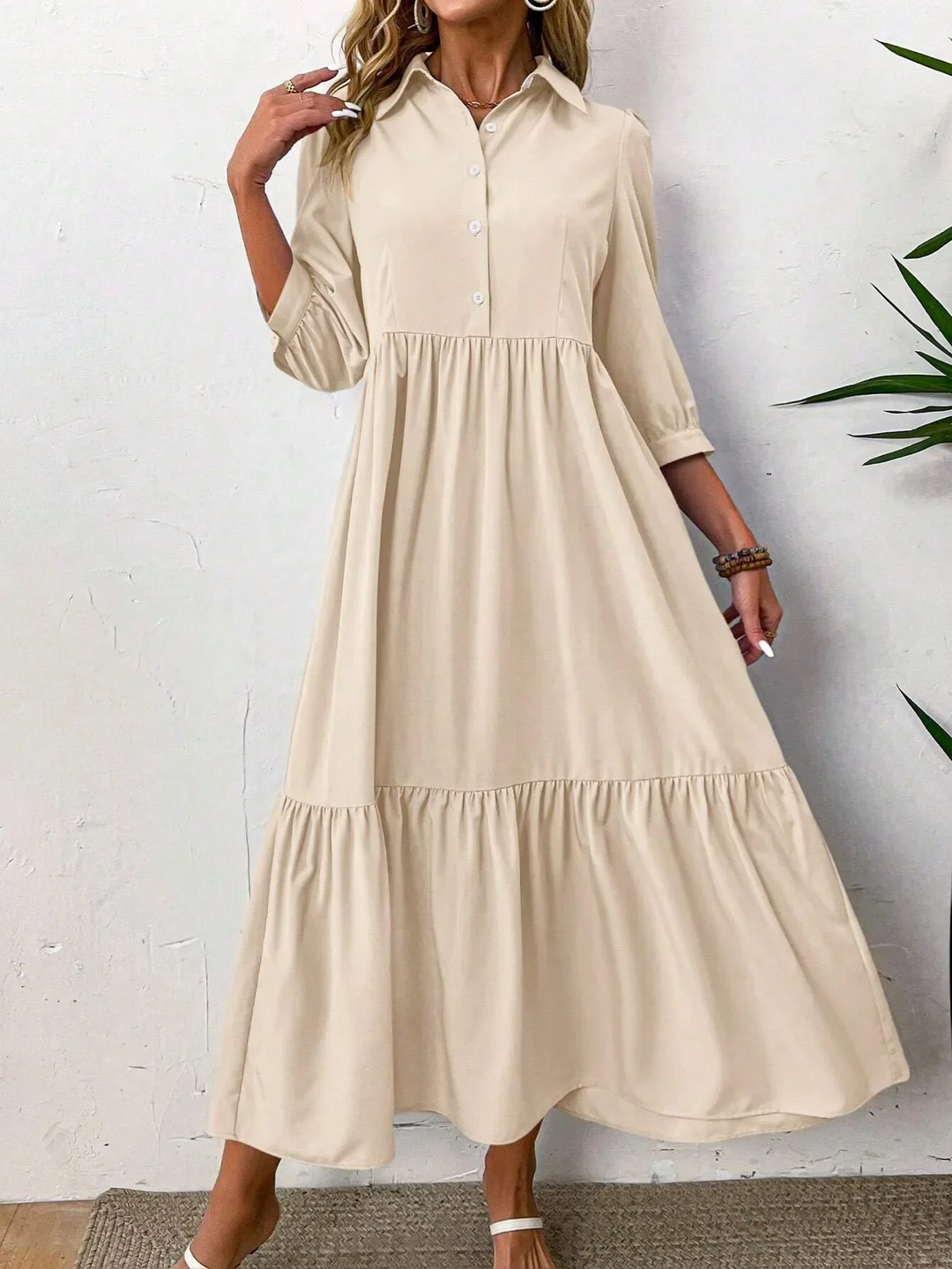 Lena - Fließendes Hemdblusenkleid