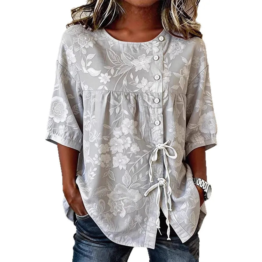 Catherine – Elegante Bluse mit Blumenstickerei