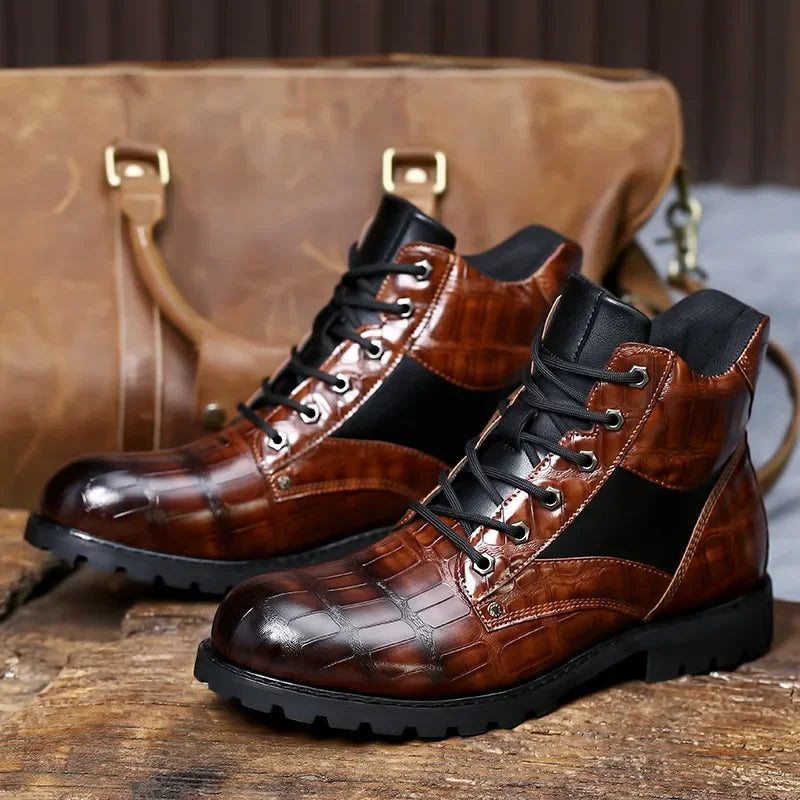Dante – Stiefel in Krokodillederoptik