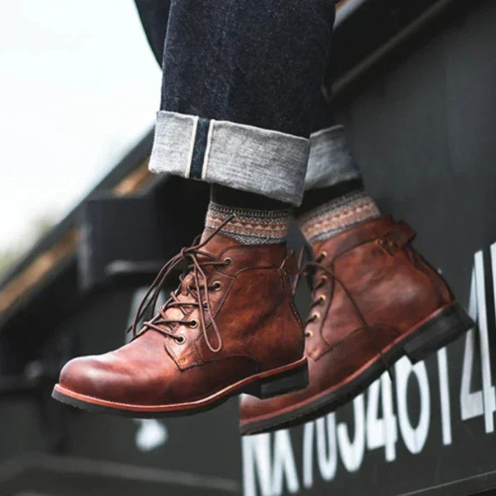 Fredie – Herren-Retro-Stiefel mit runder Kappe