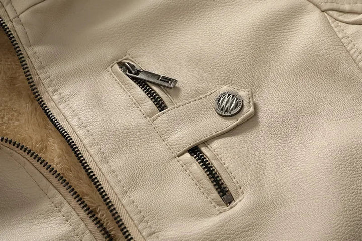 David – Lederjacke mit Kapuze