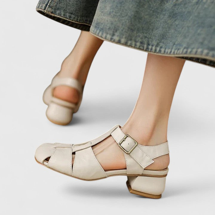 Madella – Elegante Ledersandalen mit Blockabsatz