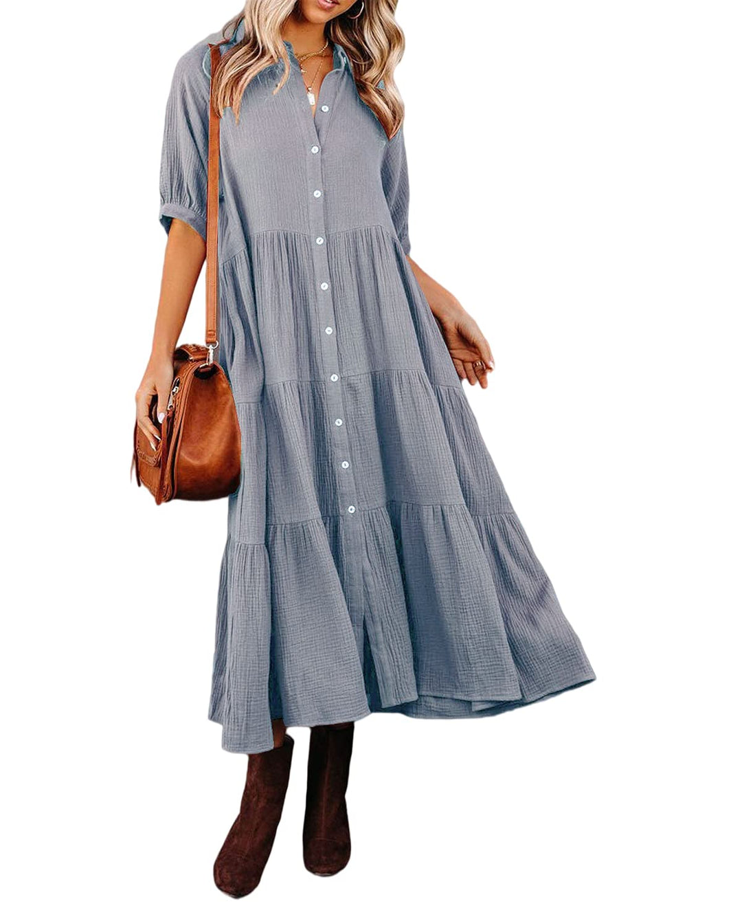 Lena - Luxuriöses Hemdblusenkleid mit Rüschen