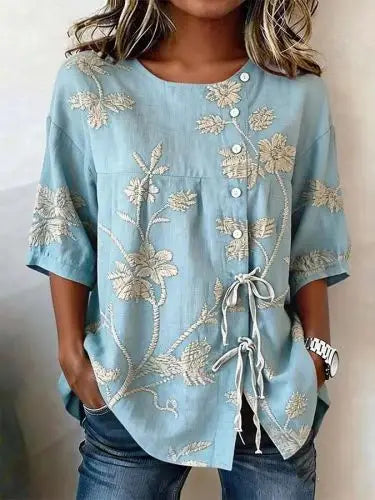 Catherine – Elegante Bluse mit Blumenstickerei