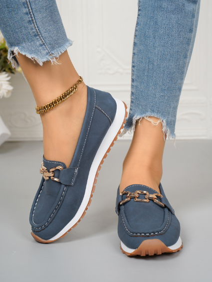 Chloe – Orthopädische flache Slipper mit Schnalle