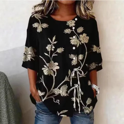 Catherine – Elegante Bluse mit Blumenstickerei