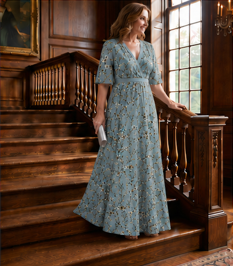 Imogen – Romantisches florales Maxikleid