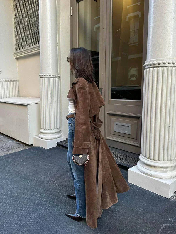 Arizonia – Elegante Wildleder-Trenchcoat