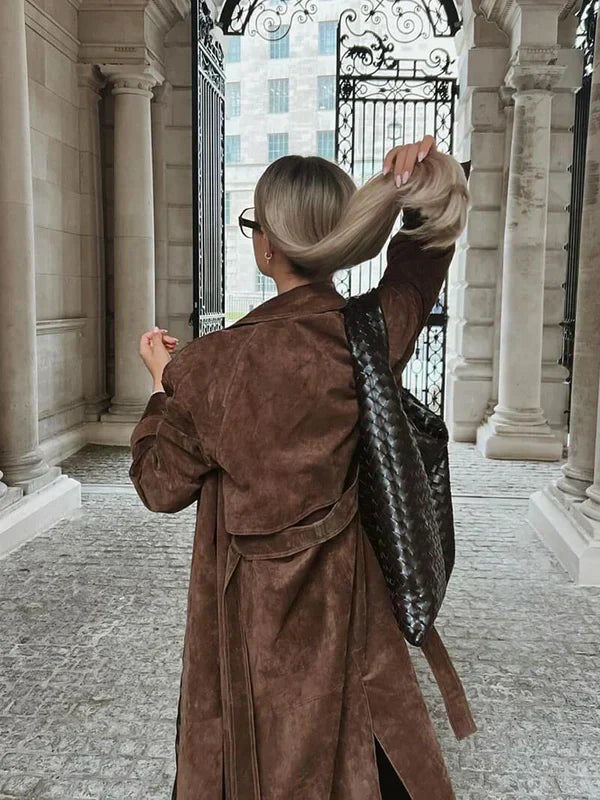 Arizonia – Elegante Wildleder-Trenchcoat