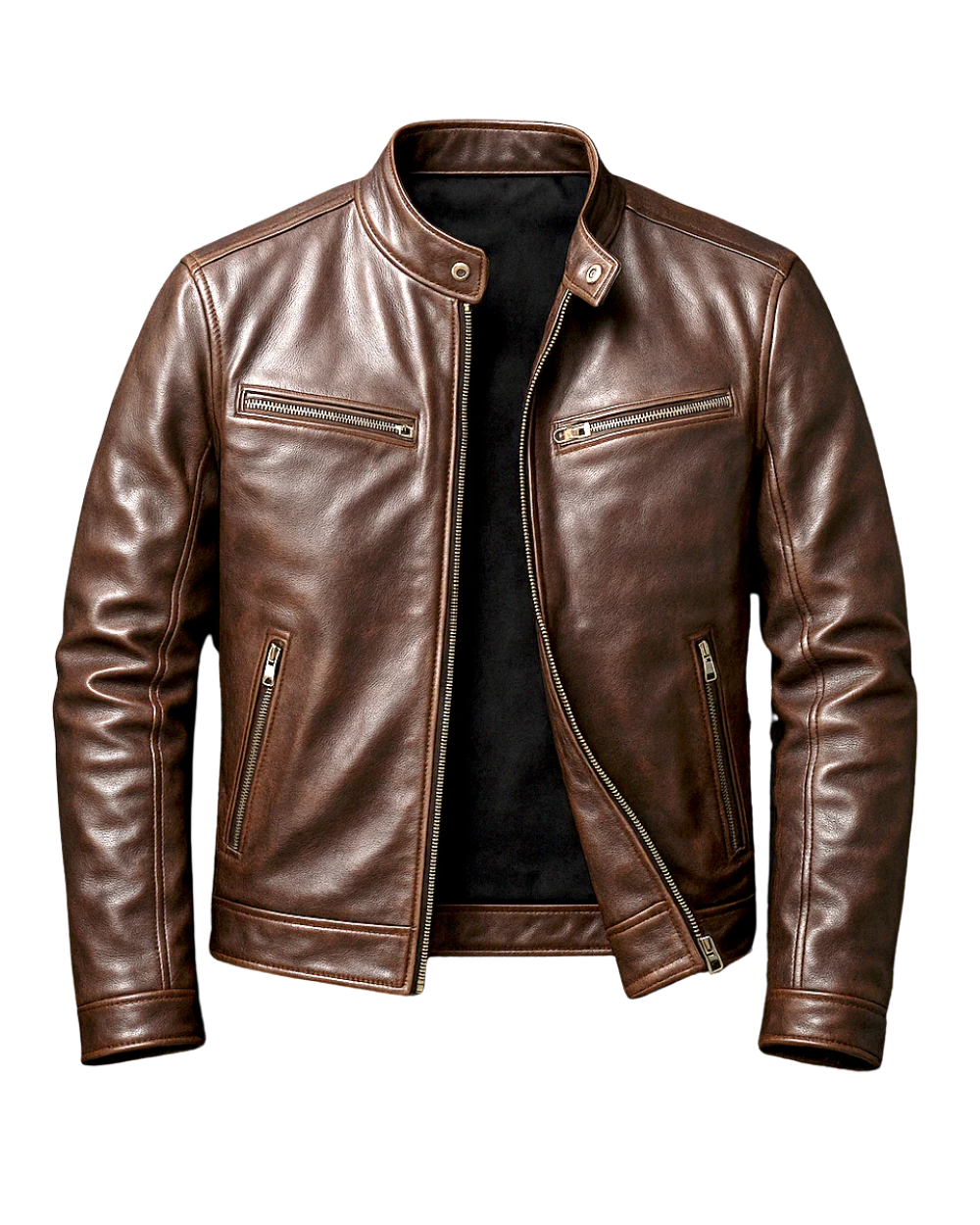 Ronnie - Vintage-Lederjacke mit körpernaher Passform