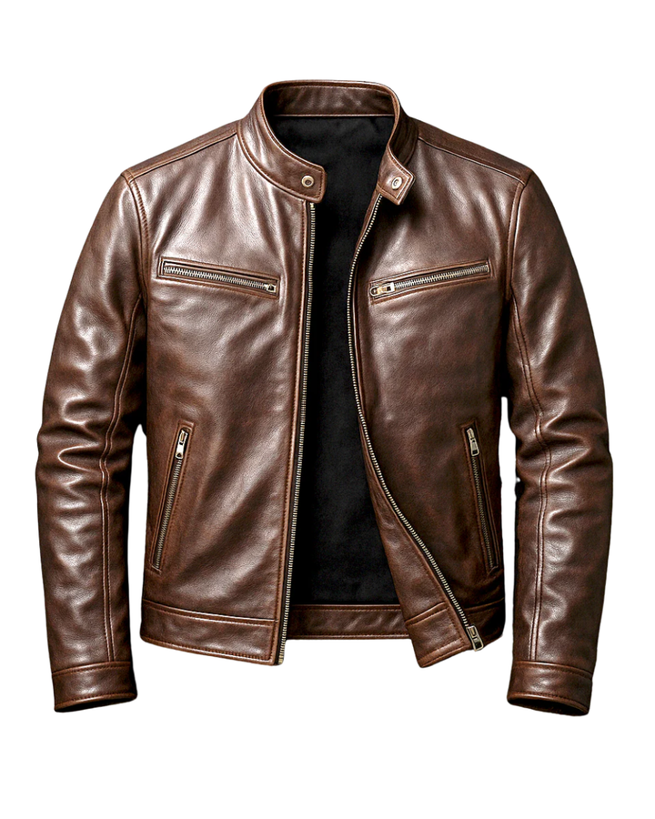 Ronnie - Vintage-Lederjacke mit körpernaher Passform