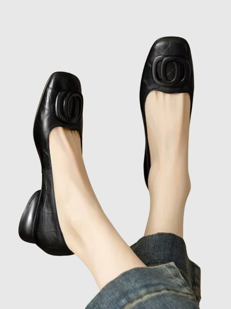 Erin – Ballerinas aus Leder mit eckiger Kappe