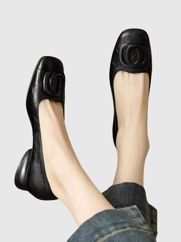 Erin – Ballerinas aus Leder mit eckiger Kappe