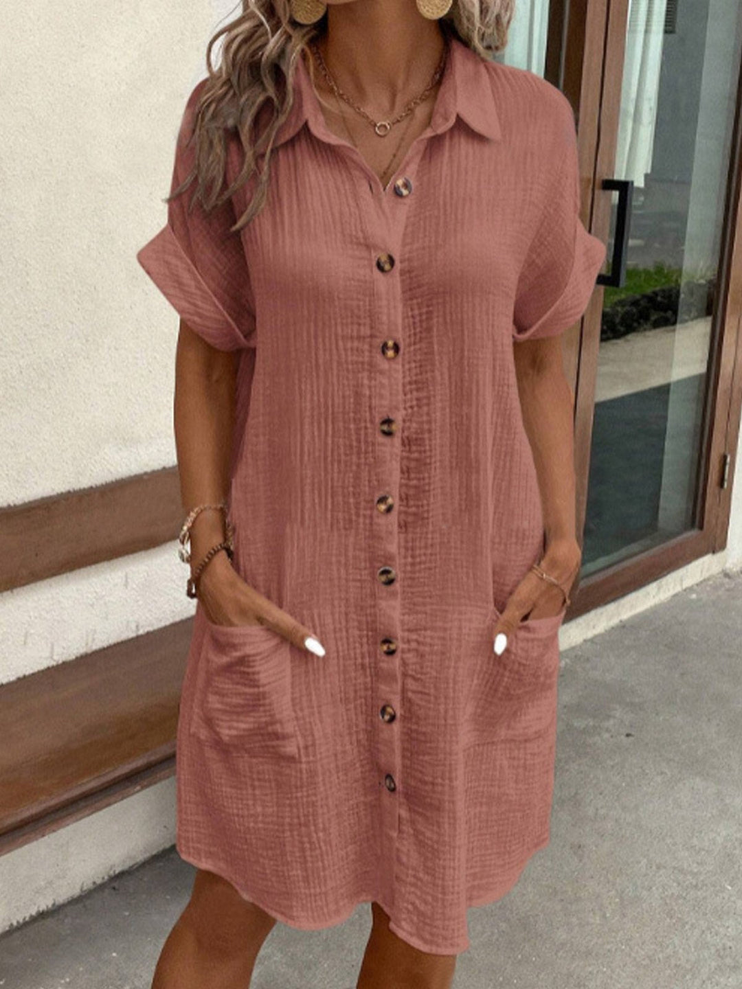 Lena - Oversize-Polokleid aus Stoff