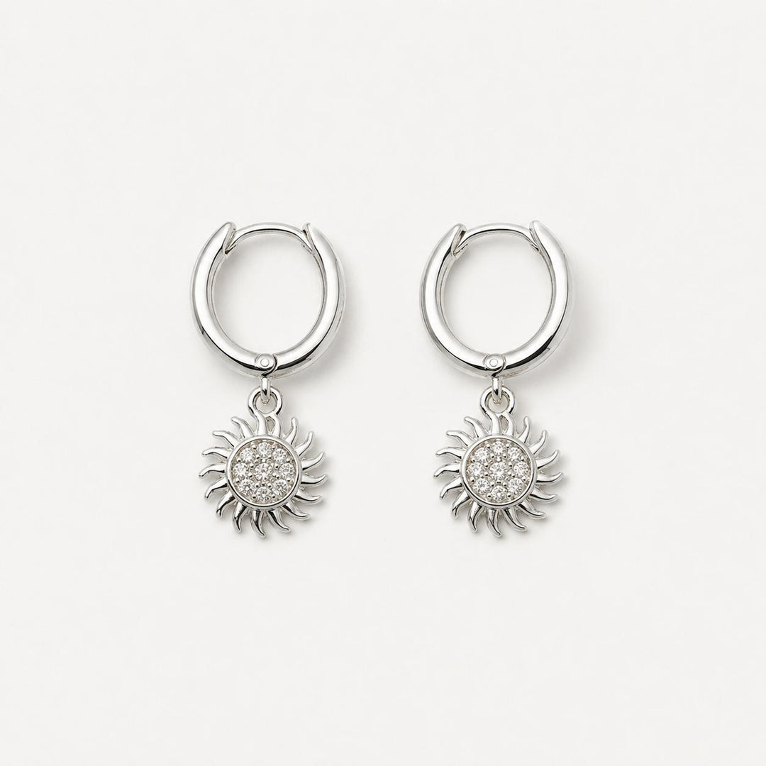 Strahlende Sonnen-Charm-Hoops