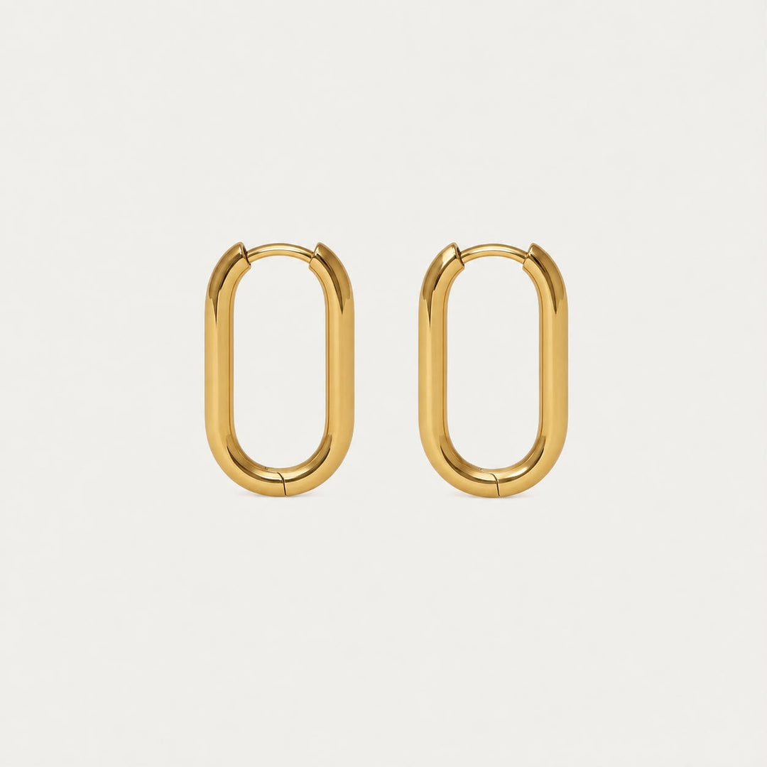 Signatur Oval Hoop Ohrringe