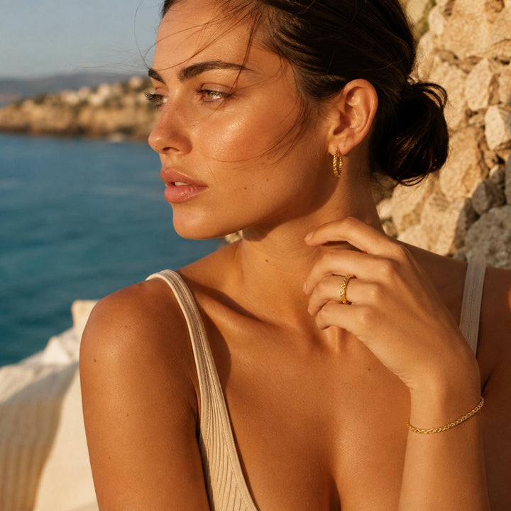 Skulptierter Twist Goldring